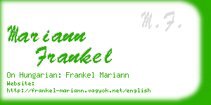 mariann frankel business card